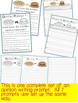 opinion writing prompts second grade by crazy about teaching tpt