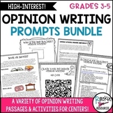 Opinion Writing Prompts with Passages and Lists Bundle