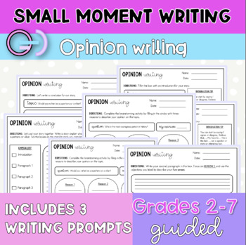 Preview of Opinion Writing Prompts With Graphic Organizers
