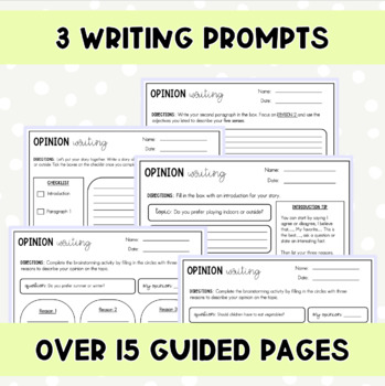 Opinion Writing Prompts With Graphic Organizers by A1academics | TpT