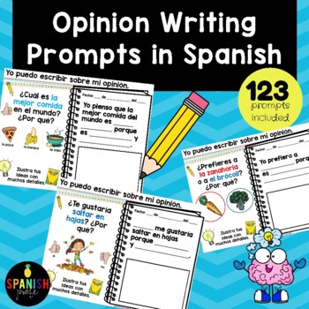 Preview of Opinion Writing Prompts in Spanish (Escritura de opiniones)