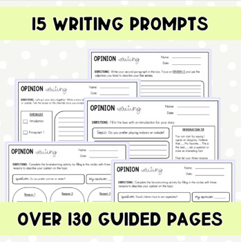 Opinion Writing Prompts with Graphic Organizers by A1academics | TPT