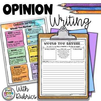 Opinion Writing Prompts with Rubrics - Would You Rather (This or That)