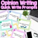 Opinion Writing Quick Write Journal Prompts Task Cards Activity