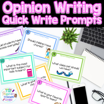 Preview of Opinion Writing Quick Write Journal Prompts Task Cards Activity