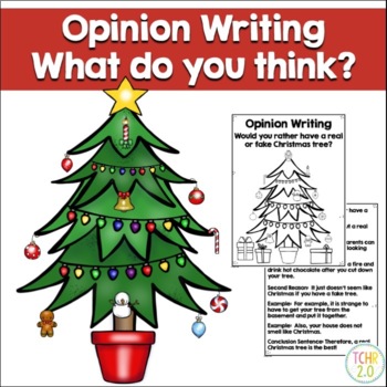 Preview of Opinion Writing Real vs Fake Christmas Tree