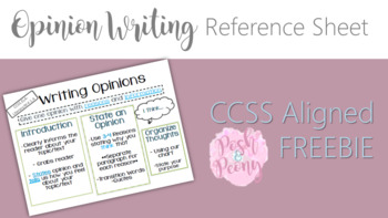 Preview of Opinion Writing Reference Sheet