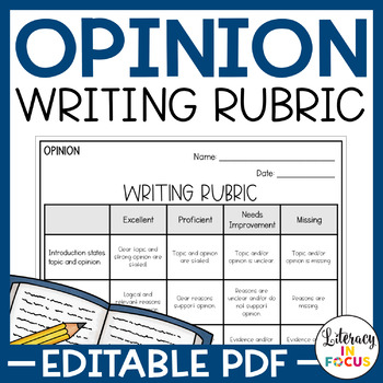 opinion writing rubric grade 6