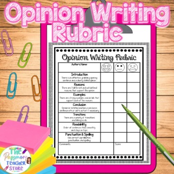 Preview of Opinion Writing Rubric | Opinion Essay
