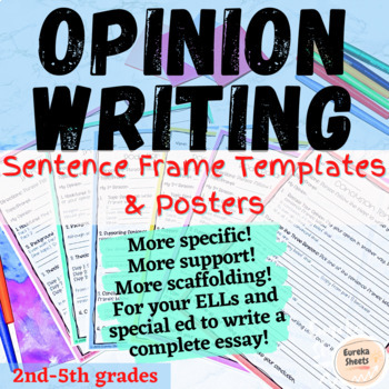 Preview of Opinion Writing Sentence Frames Paragraph Templates & Posters