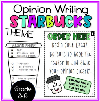 Preview of Opinion Writing- Starbucks Theme