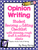 Opinion Writing Student Revising and Editing Checklist Mini Unit