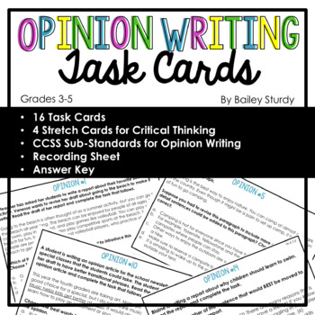 Preview of Opinion Writing Task Cards
