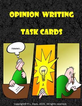 Preview of Opinion Writing Task Cards Distance Learning