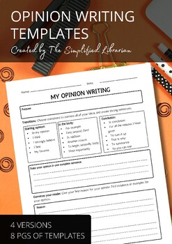 Preview of Opinion Writing Template Planner