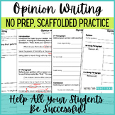 Opinion Writing Template - Scaffolded Essay, Paragraph Frames