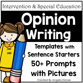 Preview of Opinion Writing Templates with Sentence Starters, Prompts with Pictures & Paper