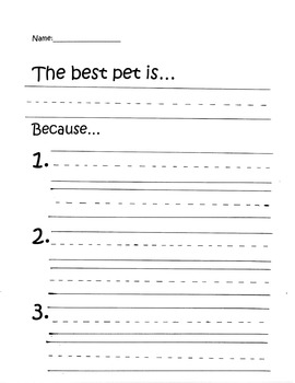 Preview of Opinion Writing-The Best Pet