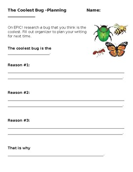 Preview of Opinion Writing - The Coolest Bug