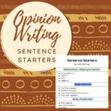 Opinion Writing Sentence Starters