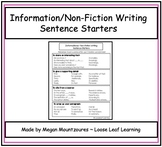 Informational Writing/Non-Fiction Sentence Starters