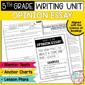 Preview of Opinion Writing Unit FIFTH GRADE