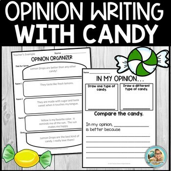 Preview of Opinion Writing Prompts BEST Candy | Graphic Organizers
