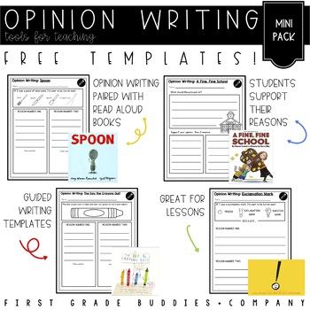 Opinion Writing Templates for Reading Response (W K.1 + W 1.1) | TPT
