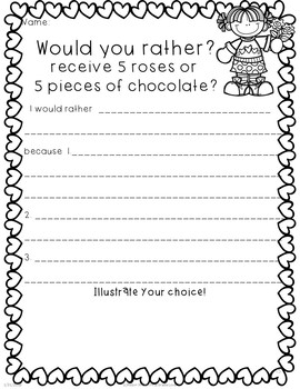 Would You Rather and Opinion Writing Valentines | TpT