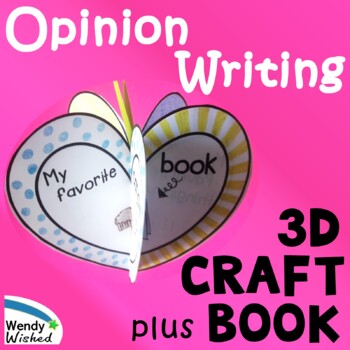 Preview of Opinion Writing Valentine's Day 3D Heart Craft Activity