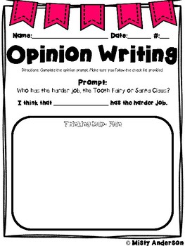 Opinion Writing With Reading Passages: Tooth Fairy or Santa Claus