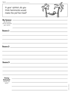 Opinion Writing Worksheets by Teacher's Take-Out | TpT