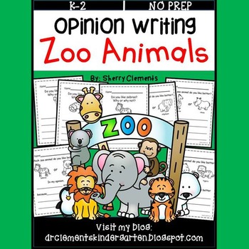Preview of Zoo Animals Opinion Writing