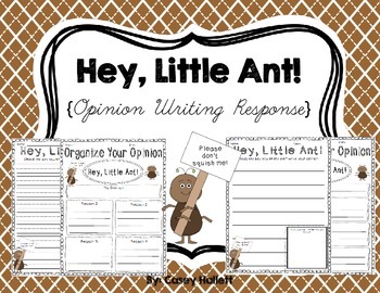 Preview of Opinion Writing and Graphic Organizer-Hey Little Ant {Differentiated}