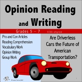 Opinion Writing and Opinion Reading - Driverless Cars?