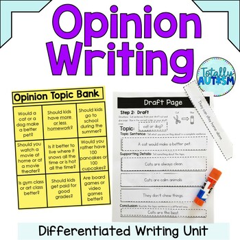 Opinion Writing for Special Education by Totally Autism | TpT
