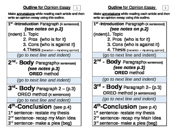 Preview of Opinion Writing made simple