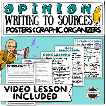 Preview of Opinion Writing to Sources with Posters and Graphic Organizers