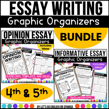Preview of Opinion and Informative Writing Graphic Organizers for Essay Writing Bundle