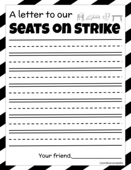 Preview of Opinion and Persuasive Writing - Seats on Strike / Chairs on Strike EDITABLE