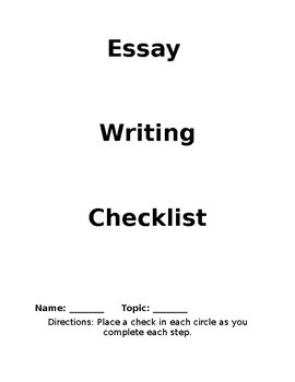 Preview of Opinion or Informative Essay Writing Checklist