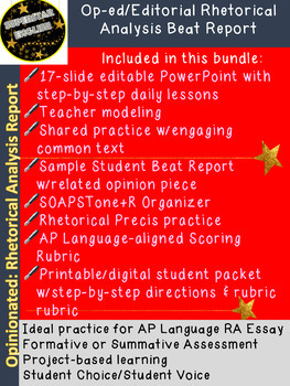 Preview of Rhetorical Analysis AP Language English Editorial Project FRQ2 Exam Prep