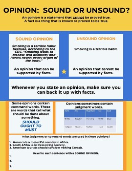 Preview of Opinions Matter!  Unsound vs. Sound Opinions