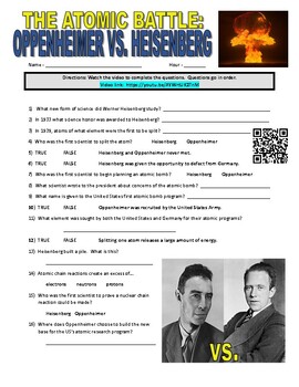 Oppenheimer vs Heisenberg (Video Worksheet / Free Online / Science