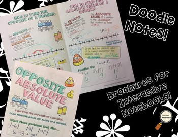Preview of Opposite & Absolute Value - Decorated Notes Brochure for Interactive Notebooks