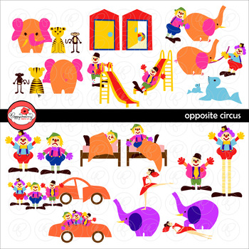 Preview of Opposite Circus Clipart by Poppydreamz