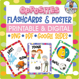 Opposites Flashcards and Poster Printable & Digital for Go