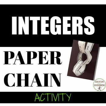 Preview of Opposite Integers Activity Paper Chain 6.NS.C.6.