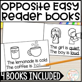 Preview of Opposite Easy Reader Books for Kindergarten - Includes 4 Books to Differentiate
