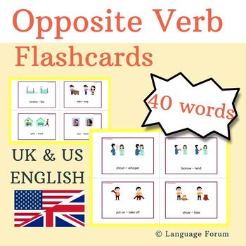 Reading Advanced Speech Cards ELA Spelling 100 Opposite Words Flashcards 